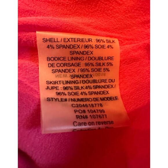 Alice + Olivia Watercolor Floral Silk Sundress Size XS Pink Yellow Coquette - Picture 14 of 14